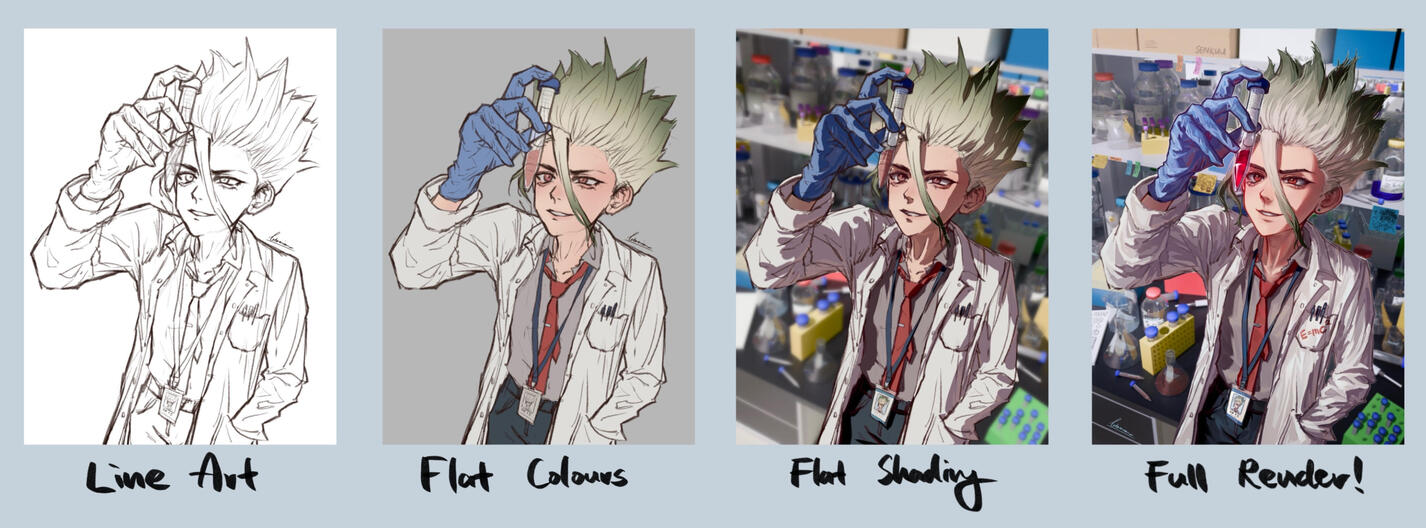 My drawing process - I will send the drawing in each stage to be approved before moving on to the next. Please note that once something is approved it may be difficult to change later.